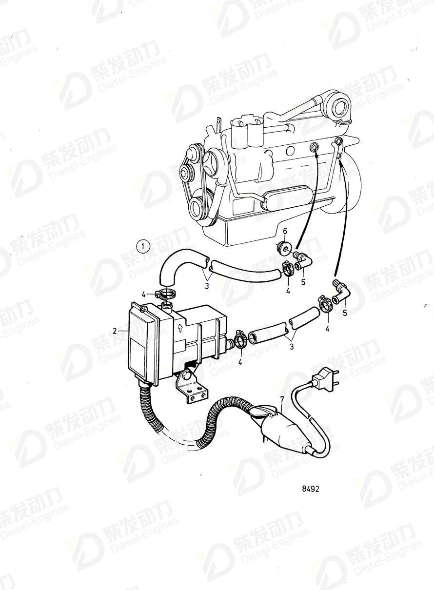 volvo penta Engine heater 822352 Drawing volvo penta Engine heater 822352 Drawing